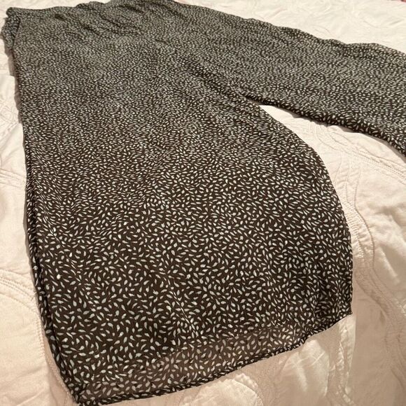 H&M Wide Leg Chiffon Brown High Waisted Boho Pants 12 - Picture 3 of 7